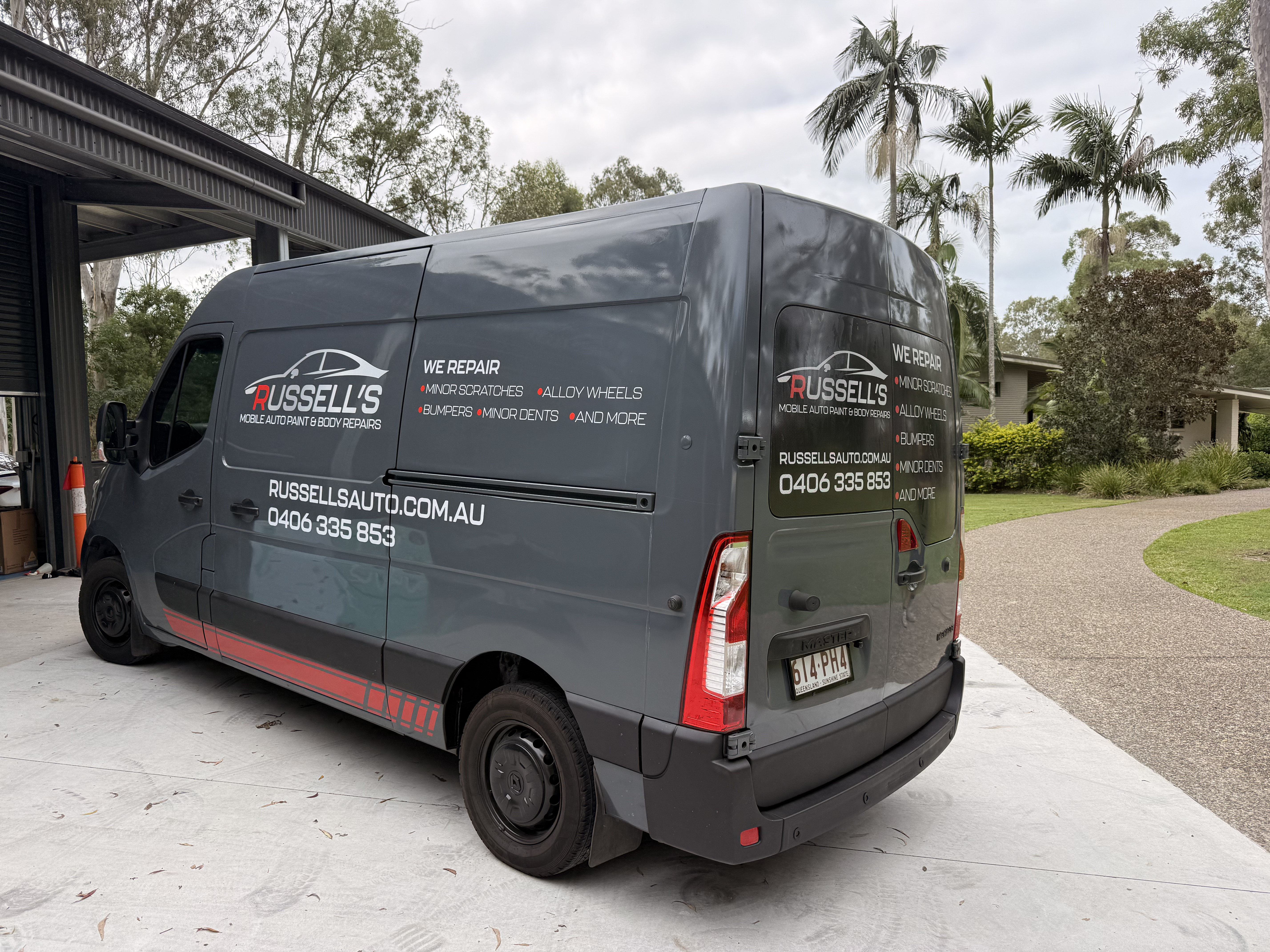 Network service van with wrap graphics